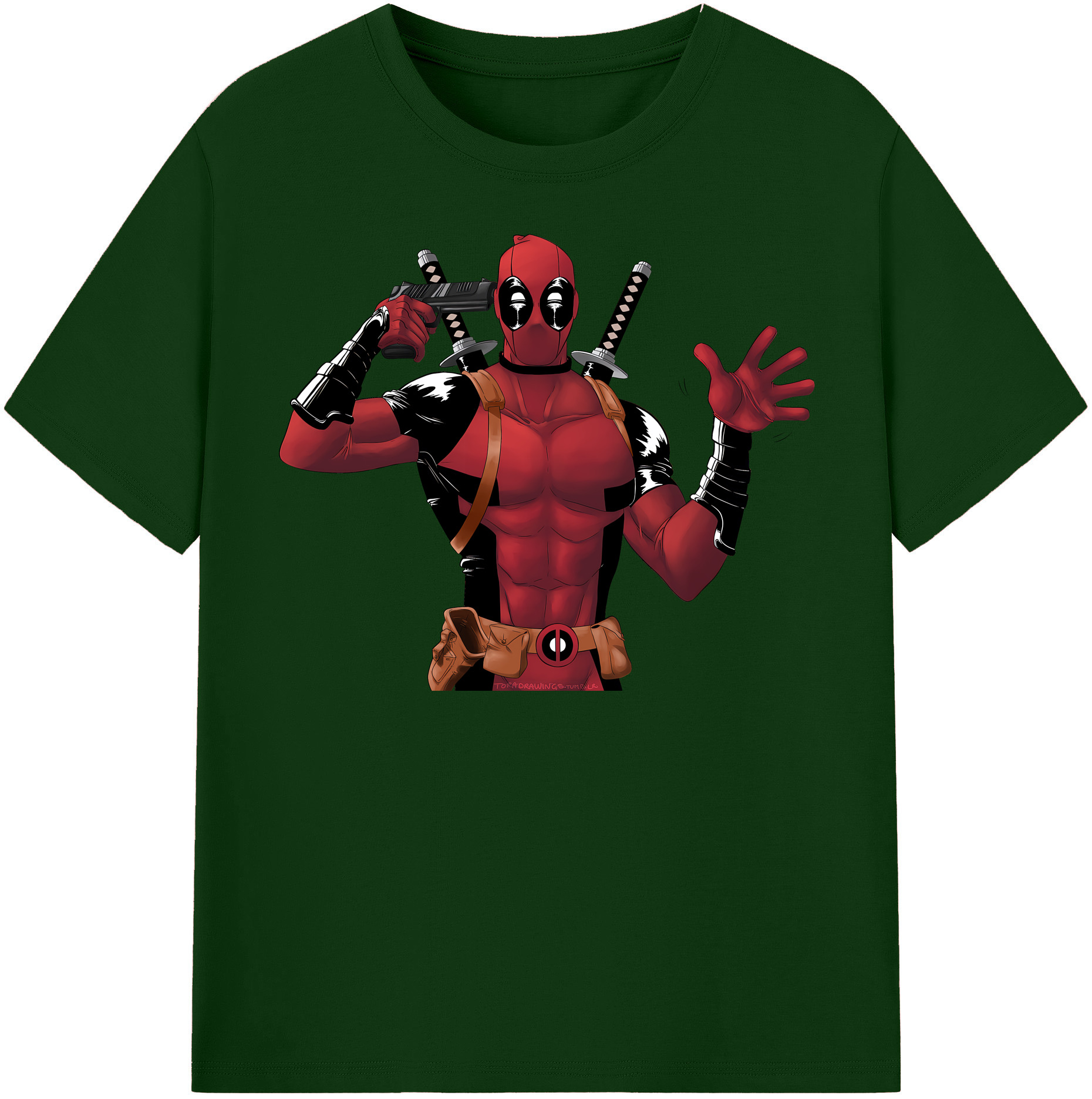 （画像用） Deadpool デッドプール 綿100％半袖Tシャツ（フロントプリント）